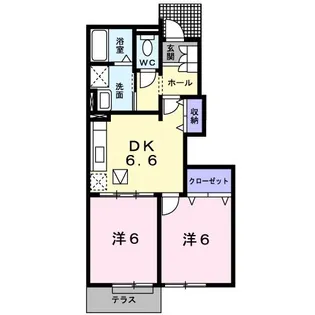 三重県名張市箕曲中村【アパート】の間取り