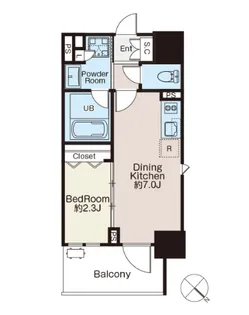 1DKの間取り画像