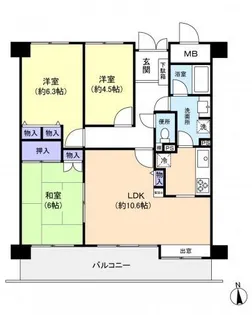 相生通りパークハウス【8階】の間取り