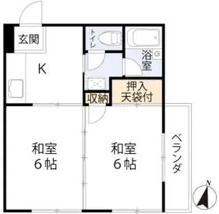 サニーフラットB棟【2階】の間取り