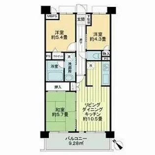 レクセル鶴川【4階】の間取り
