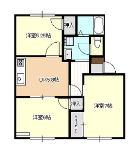 フレグランス堀前D【1階】の間取り