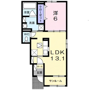 レスポワールF【1階】の間取り
