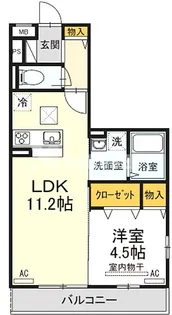 コルノリザイア【1階】の間取り