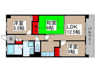 サンフラワ-小松【5階】の間取り