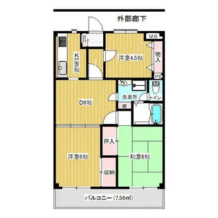 レーベンシュロス生田【3階】の間取り