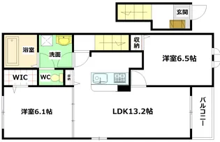 フラーリッシュ deux【2階】の間取り
