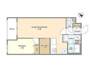 東京都目黒区中町1【マンション】の間取り
