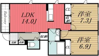 千葉県市原市五井【アパート】の間取り