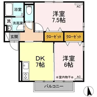 セジュール御山 D【2階】の間取り