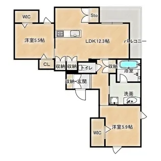 内代レジデンスサウス【4階】の間取り