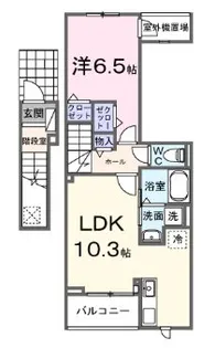 ピースフルIII【2階】の間取り