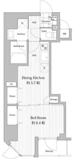 ウエルカーサ文京湯島【5階】の間取り