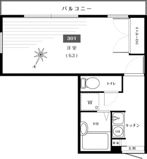 グランツ鎌田【3階】の間取り