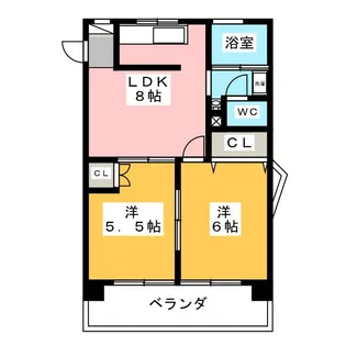 第2ロジィングス天野屋【10階】の間取り