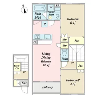 リバーライズ新井【2階】の間取り