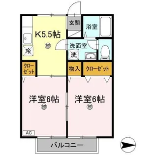 アンシャンテ川之江 A棟【2階】の間取り
