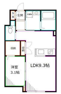 ドミール中野【1階】の間取り