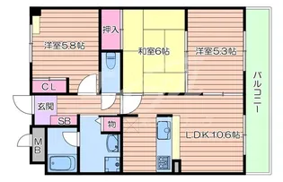 ハイネスオーミ【2階】の間取り