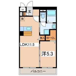 ラフィーネ甲府【3階】の間取り