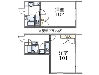 レオパレスナカス【2階】の間取り