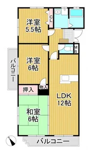 タモンズハートビレッジA棟【2階】の間取り