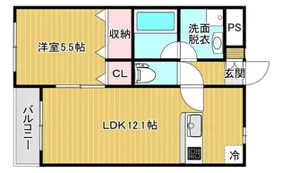 グランフィル紫竹山【1階】の間取り