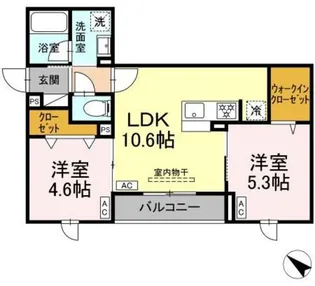 セレスティア江北II【3階】の間取り