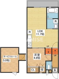 modern palazzoNorth赤迫 A棟【1階】の間取り