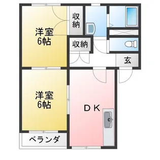 三幸ハイツ御薗【1階】の間取り