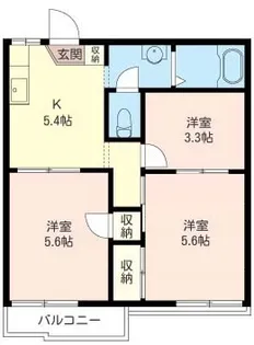 メゾン南台B【2階】の間取り