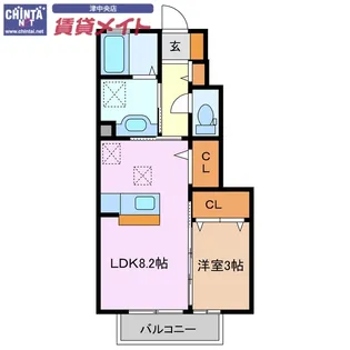 カーサ絆 II棟【1階】の間取り