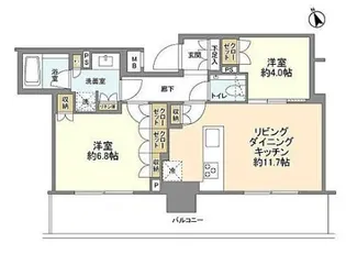 アトラスタワー五反田【23階】の間取り