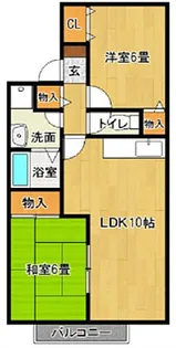 ハイフラワーコーポ【1階】の間取り
