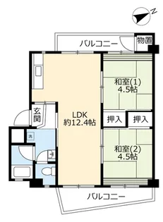 UR逆瀬川【2階】の間取り
