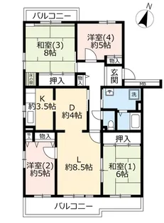 UR吉川【5階】の間取り