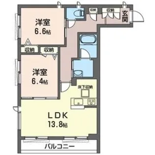 デューボヌール【1階】の間取り