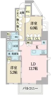 プレミスト代々木公園パークフロント【6階】の間取り