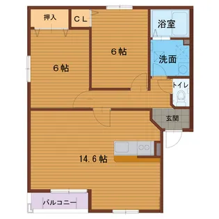 ヴィラ・ウエスト南館【1階】の間取り
