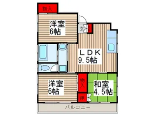 越谷アイボリ-ハイツ【4階】の間取り