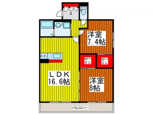リバ-スト-ン【1階】の間取り