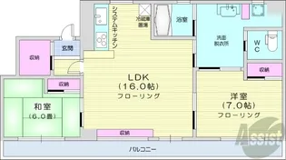 プレステージ啓明【2階】の間取り