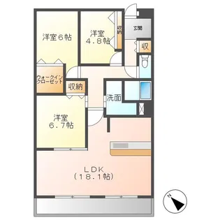 CORTILE MARUFUKU(コルティーレマルフク)【2階】の間取り