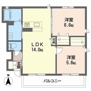ハーベスト土居田【1階】の間取り
