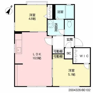 グリーンコーポ島の内 B棟【1階】の間取り