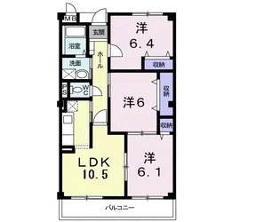 グランメールA【1階】の間取り