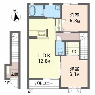 シャーメゾン・スクエアD【2階】の間取り