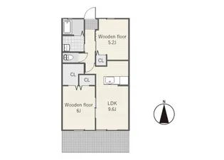トワ・ソレイユ【1階】の間取り