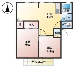 アーバニティ城西A棟【2階】の間取り