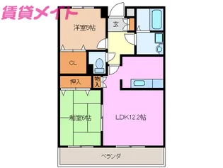 2LDKの間取り画像